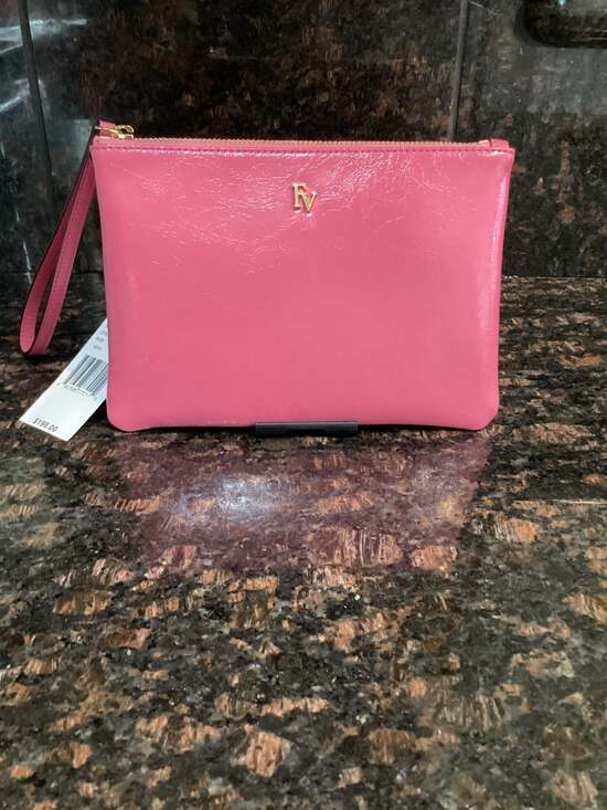 Frances Valentine Handbags - Frances Valentine Pink Crinkled Patent Leather Clutch Wristlet